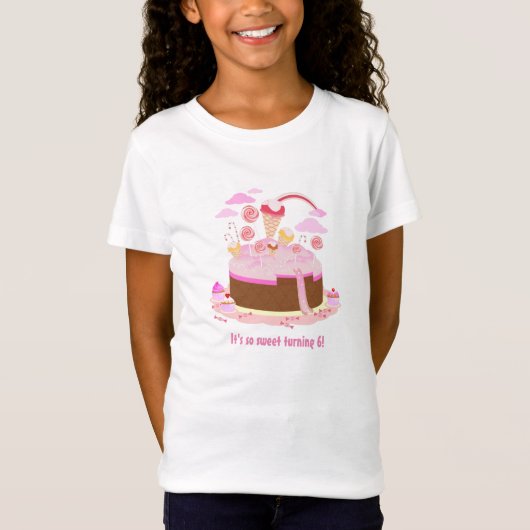 チョコレートお誕生日ケーキおよびキャンデー Tシャツ (正面)
