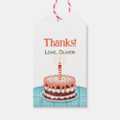 チョコレートお誕生日ケーキつや消しとキャンドル ギフトタグ (正面)