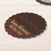 チョコレートお誕生日ケーキつや消し ペーパーコースター (アングル)