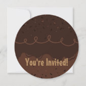 チョコレートお誕生日ケーキつや消し 招待状 (正面)