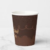 チョコレートお誕生日ケーキつや消し 紙コップ (左)