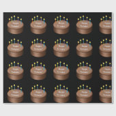 チョコレートお誕生日ケーキキャンドル ラッピングペーパー (フラット)