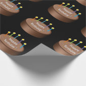 チョコレートお誕生日ケーキキャンドル ラッピングペーパー (角)