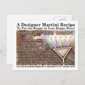 チョコレートお誕生日ケーキマルティーニレシピはがき ポストカード (正面/裏面)