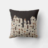 チョコレートお誕生日ケーキ誕生日パーティー クッション (裏面)