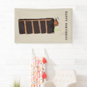 チョコレートお誕生日ケーキ誕生日パーティー 横断幕 (インサイチュ)