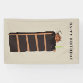 チョコレートお誕生日ケーキ誕生日パーティー 横断幕 (横)