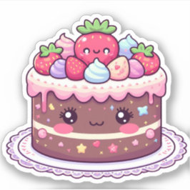 チョコレートかわいいお誕生日ケーキ シール
