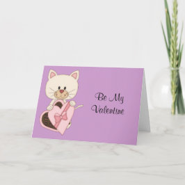 チョコレートが付いているバレンタインデーの子猫 シーズンカード