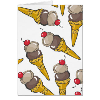 チョコレートさくらんぼが付いているきたないアイスクリーム