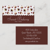 チョコレートさくらんぼのカップケーキのベーカリー 名刺 (正面/裏面)