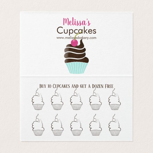 チョコレートさくらんぼのカップケーキのロイヤリティの名刺 名刺 (内部フラット)