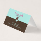 チョコレートさくらんぼのカップケーキのロイヤリティの名刺 名刺 (裏面)