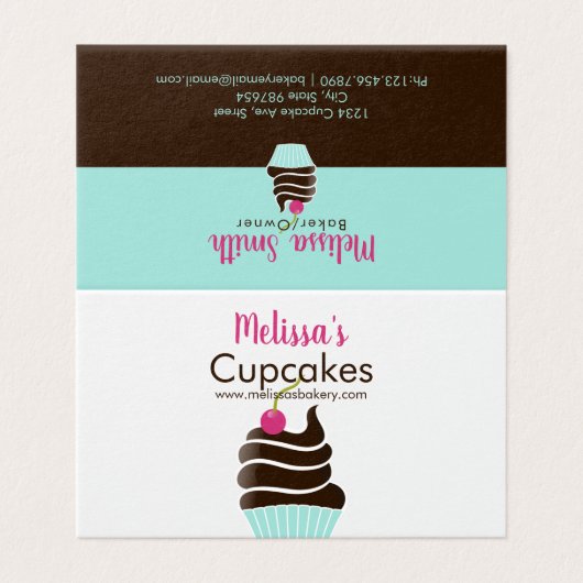 チョコレートさくらんぼのカップケーキのロイヤリティの名刺 名刺 (外部フラット)