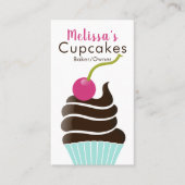 チョコレートさくらんぼのカップケーキの名刺 名刺 (正面)