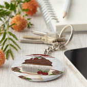 チョコレートさくらんぼカップケーキキーチェーン キーホルダー (側面)