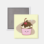 チョコレートさくらんぼカップケーキ マグネット (正面/裏面)
