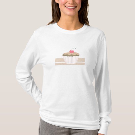 チョコレートさくらんぼカップケーキ Tシャツ (正面)