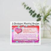 チョコレートさくらんぼバレンタインマルティーニレシピはがき ポストカード (スタンド正面)