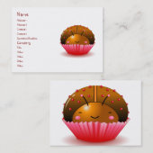 チョコレートてんとう虫のカップケーキの名刺 名刺 (正面/裏面)