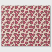 チョコレートでコーティングされたハート ラッピングペーパー (フラット)