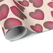 チョコレートでコーティングされたハート ラッピングペーパー (ロールコーナー)
