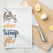 チョコレートで全てが良くなる キッチンタオル (四つ折り)