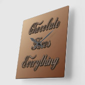 チョコレートで全てを固定 スクエア壁時計 (傾斜)