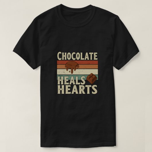 チョコレートで心は癒される Tee Tシャツ (デザイン正面)