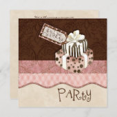 チョコレートで死ぬ バースデーパーティーの招待状 招待状 (正面/裏面)