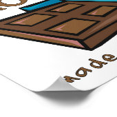 チョコレートで洋服を縮めたポスタおもしろいーサイン ポスター (角)