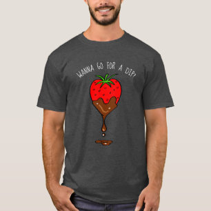 チョコレートで浸るおもしろTシャツ のいちご Tシャツ