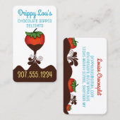 チョコレートで覆われたイチゴのデザート菓子b 名刺 (正面/裏面)