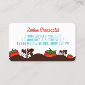 チョコレートで覆われたイチゴのデザート菓子b 名刺 (裏面)