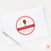 チョコレートで覆われたイチゴのラベル ラウンドシール (封筒)