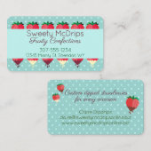 チョコレートで覆われたイチゴの果物菓子 名刺 (正面/裏面)