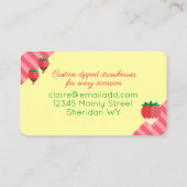 チョコレートで覆われたイチゴの果物菓子 名刺 (裏面)