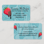 チョコレートで覆われたイチゴ菓子バス 名刺 (正面/裏面)