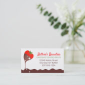 チョコレートで覆われたイチゴ菓子 名刺 (スタンド正面)