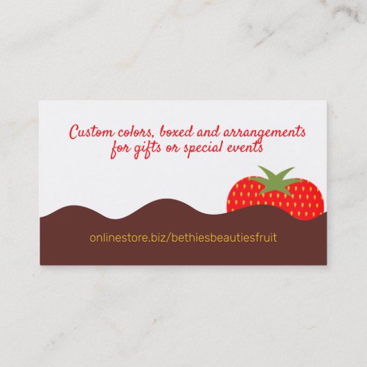 チョコレートで覆われたイチゴ菓子 名刺 (裏面)