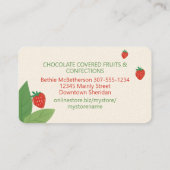 チョコレートで覆われたイチゴ菓子 名刺 (裏面)