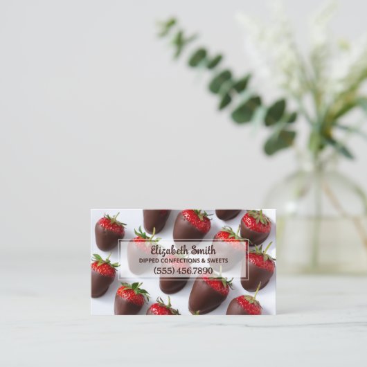 チョコレートで覆われたイチゴ 名刺 (スタンド正面)