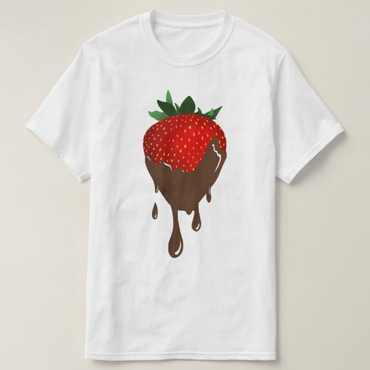 チョコレートで覆われたイチゴTシャツ Tシャツ (デザイン正面)