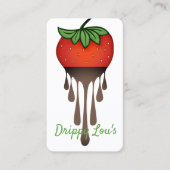 チョコレートで覆われたストロベリーデザートスイーツ 名刺 (正面)