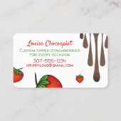 チョコレートで覆われたストロベリーデザートスイーツ 名刺 (裏面)