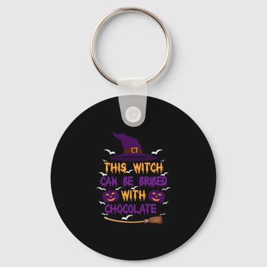 チョコレートで買収できる魔女 ハロウィン キーホルダー (正面)