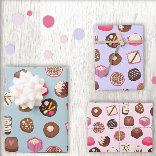 チョコレートとお菓子 ラッピングペーパーシート