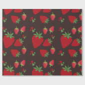チョコレートとイチゴ模様 ラッピングペーパー (フラット)
