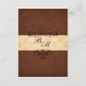 チョコレートとクリームの結婚式招待カード エンクロージャーカード (裏面)