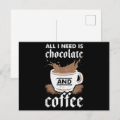 チョコレートとコーヒーが大好き ポストカード (正面/裏面)